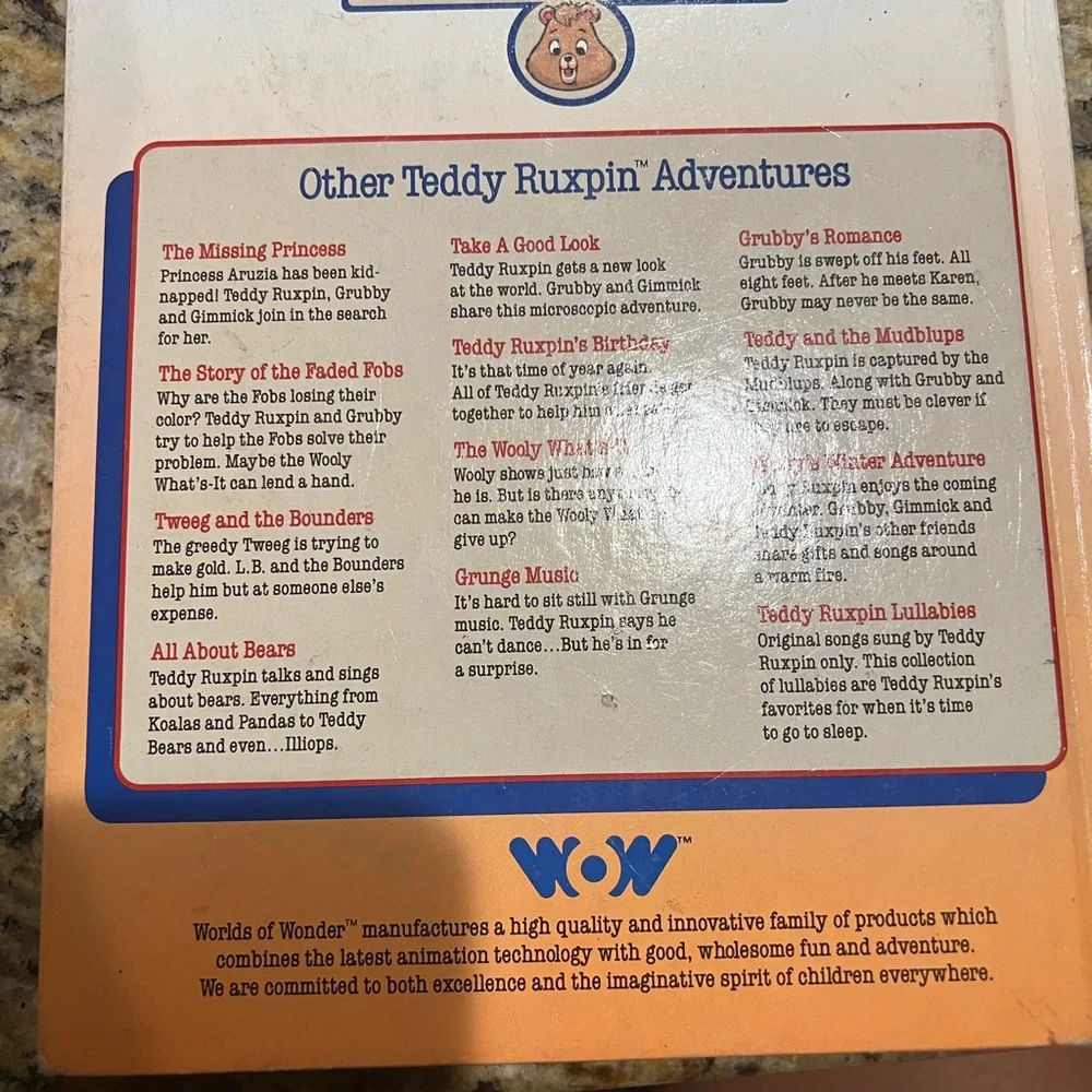 Vintage Teddy Ruxpin Book‎